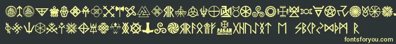 Шрифт Pagan Symbols – жёлтые шрифты на чёрном фоне