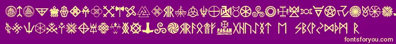 Police Pagan Symbols – polices jaunes sur fond violet