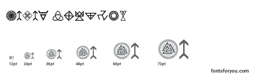 Pagan Symbols-fontin koot