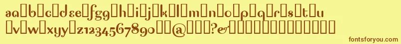 フォントPAGAP    – 茶色の文字が黄色の背景にあります。