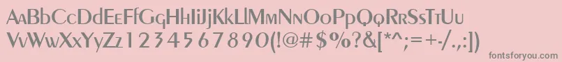 MooreMary-fontti – harmaat kirjasimet vaaleanpunaisella taustalla