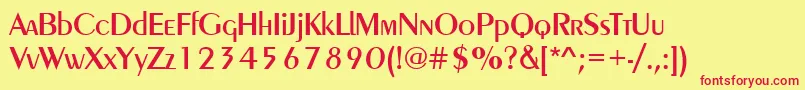 MooreMary Font – Red Fonts on Yellow Background