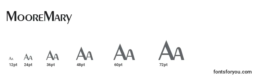 MooreMary Font Sizes