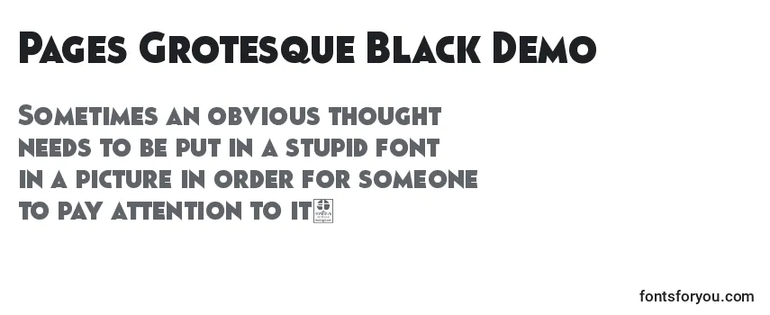 Schriftart Pages Grotesque Black Demo
