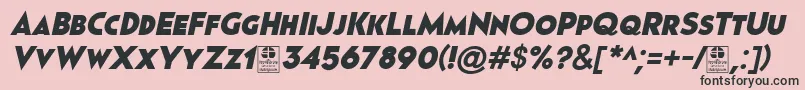 Pages Grotesque Black Italic Demo-fontti – mustat fontit vaaleanpunaisella taustalla