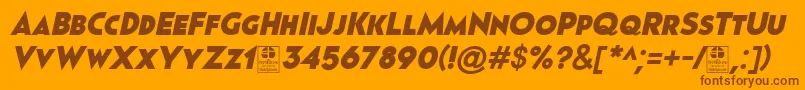 Pages Grotesque Black Italic Demo Font – Brown Fonts on Orange Background