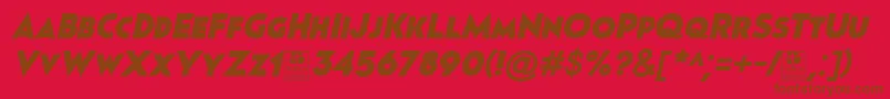 Pages Grotesque Black Italic Demo Font – Brown Fonts on Red Background