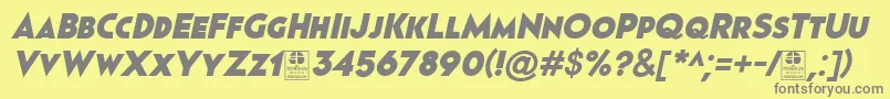 Pages Grotesque Black Italic Demo Font – Gray Fonts on Yellow Background