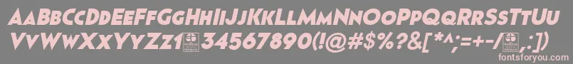 フォントPages Grotesque Black Italic Demo – 灰色の背景にピンクのフォント
