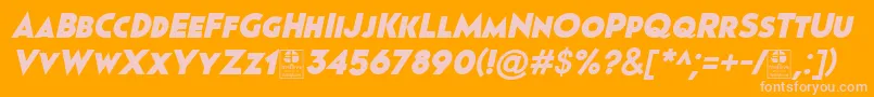 Pages Grotesque Black Italic Demo Font – Pink Fonts on Orange Background