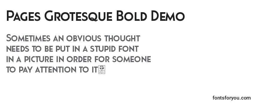 Pages Grotesque Bold Demo Font