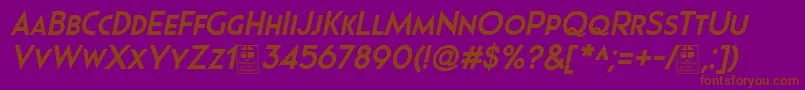 Police Pages Grotesque Bold Italic Demo – polices brunes sur fond violet