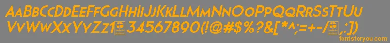 Pages Grotesque Bold Italic Demo Font – Orange Fonts on Gray Background