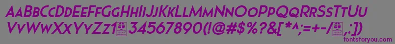 Шрифт Pages Grotesque Bold Italic Demo – фиолетовые шрифты на сером фоне