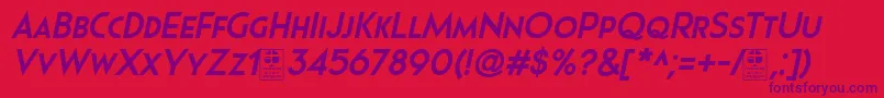 フォントPages Grotesque Bold Italic Demo – 赤い背景に紫のフォント