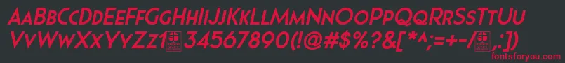 フォントPages Grotesque Bold Italic Demo – 黒い背景に赤い文字