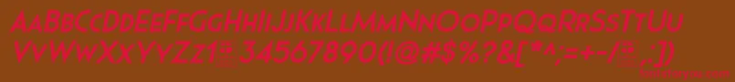 Pages Grotesque Bold Italic Demo Font – Red Fonts on Brown Background