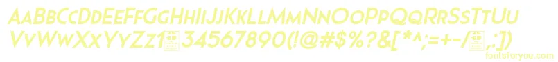 フォントPages Grotesque Bold Italic Demo – 黄色のフォント