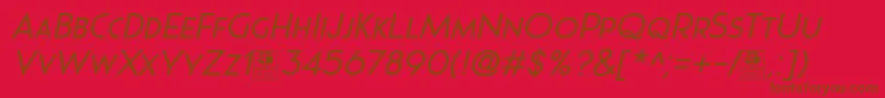 Pages Grotesque Italic Demo Font – Brown Fonts on Red Background