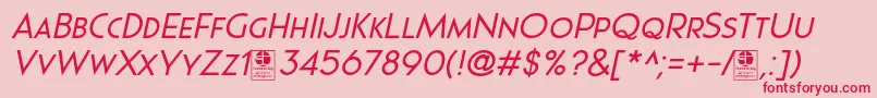 Pages Grotesque Italic Demo Font – Red Fonts on Pink Background