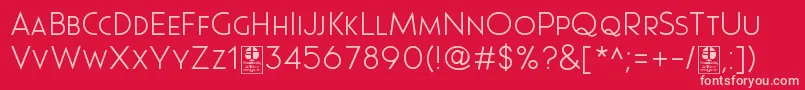 Pages Grotesque Light Demo Font – Pink Fonts on Red Background