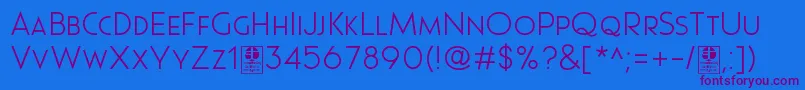 Pages Grotesque Light Demo Font – Purple Fonts on Blue Background