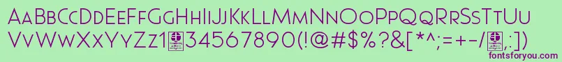 Pages Grotesque Light Demo Font – Purple Fonts on Green Background