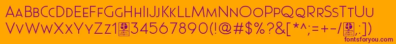 Pages Grotesque Light Demo Font – Purple Fonts on Orange Background