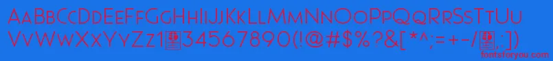 Pages Grotesque Light Demo-Schriftart – Rote Schriften auf blauem Hintergrund