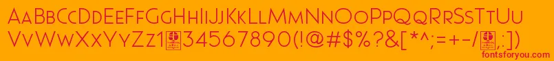 Pages Grotesque Light Demo Font – Red Fonts on Orange Background