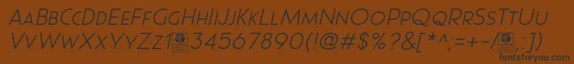 Pages Grotesque Light Italic Demo-fontti – mustat fontit ruskealla taustalla