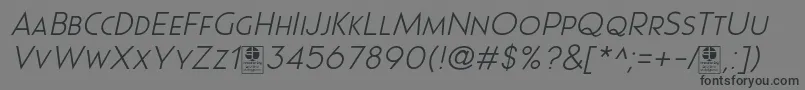 Czcionka Pages Grotesque Light Italic Demo – czarne czcionki na szarym tle