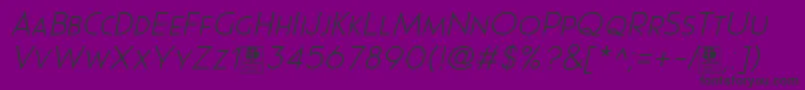 Czcionka Pages Grotesque Light Italic Demo – czarne czcionki na fioletowym tle