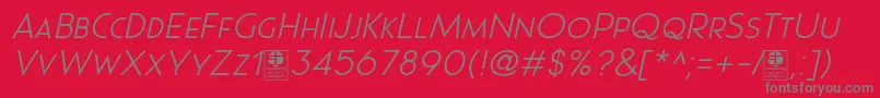 fuente Pages Grotesque Light Italic Demo – Fuentes Grises Sobre Fondo Rojo