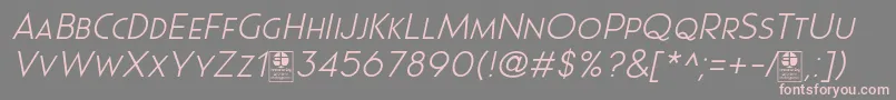 Pages Grotesque Light Italic Demo Font – Pink Fonts on Gray Background