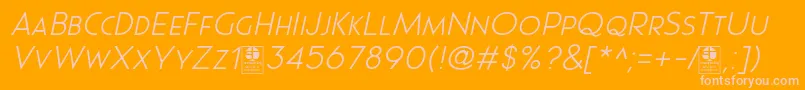 Police Pages Grotesque Light Italic Demo – polices roses sur fond orange