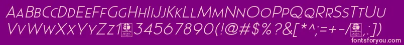 fuente Pages Grotesque Light Italic Demo – Fuentes Rosadas Sobre Fondo Morado