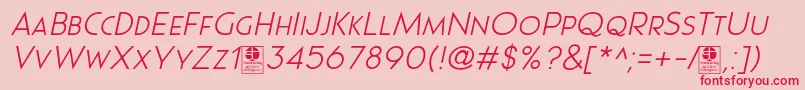 Pages Grotesque Light Italic Demo Font – Red Fonts on Pink Background