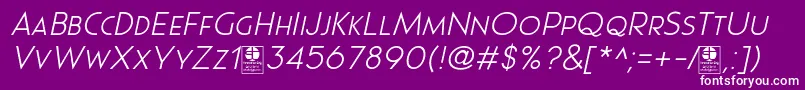 フォントPages Grotesque Light Italic Demo – 紫の背景に白い文字