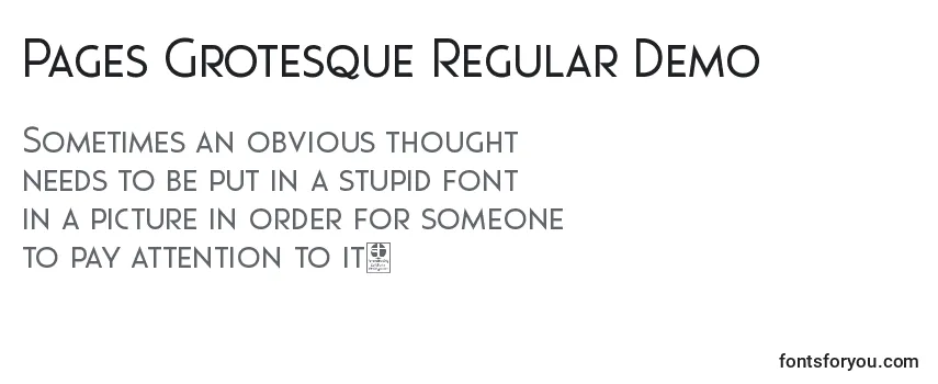 Pages Grotesque Regular Demo Font