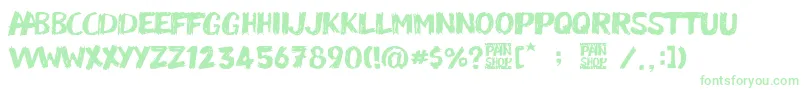 Pain Shop Font – Green Fonts on White Background