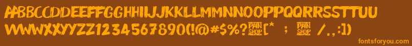 Pain Shop Font – Orange Fonts on Brown Background