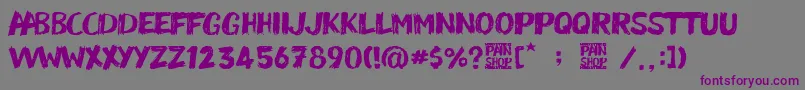 Pain Shop Font – Purple Fonts on Gray Background