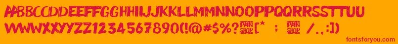 Pain Shop Font – Red Fonts on Orange Background