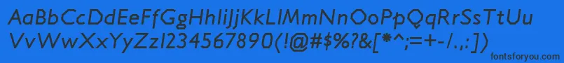 Шрифт JillicanrgBolditalic – чёрные шрифты на синем фоне