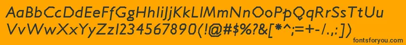 Шрифт JillicanrgBolditalic – чёрные шрифты на оранжевом фоне