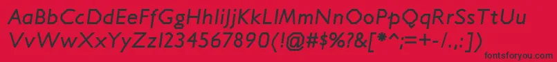 Шрифт JillicanrgBolditalic – чёрные шрифты на красном фоне