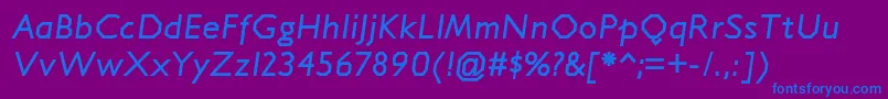 フォントJillicanrgBolditalic – 紫色の背景に青い文字