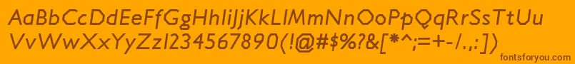 Шрифт JillicanrgBolditalic – коричневые шрифты на оранжевом фоне