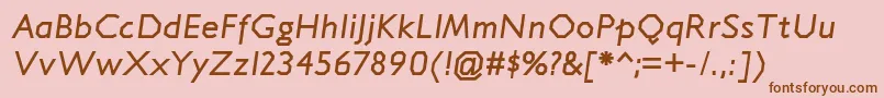 Шрифт JillicanrgBolditalic – коричневые шрифты на розовом фоне